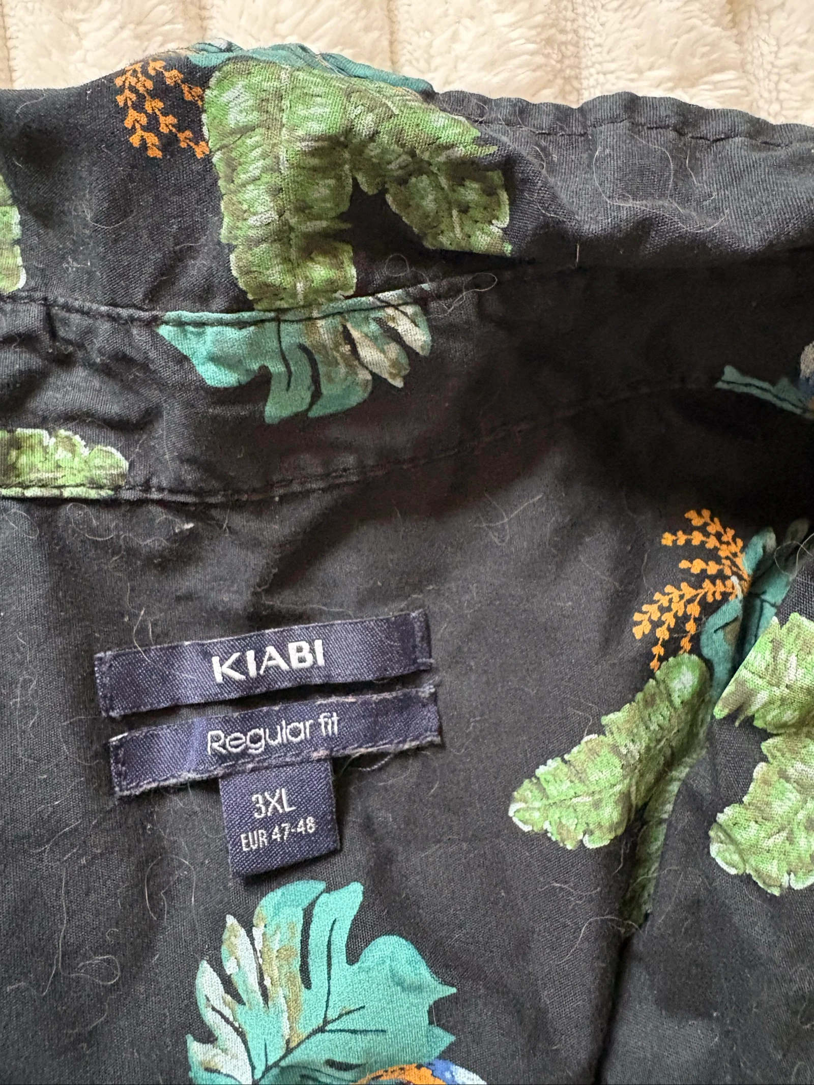 Camisa de manga corta con estampado de selva para hombre de talla grande – photo 3